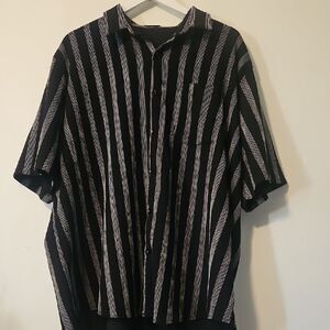 Black and Gray Striped Men's Shirt